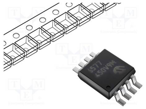 MICROCHIP TECHNOLOGY MCP6572T-E/MS IC: comparator; low-power; Cmp: 2; 40ns; 1,8÷5,5V; SMT; MSOP8; IB: 1pA - 1 stuk