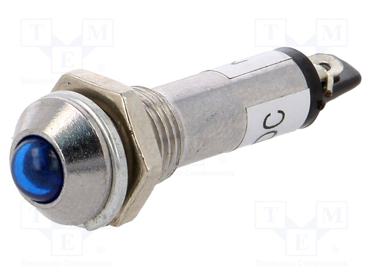 NINIGI IND8-12B-A Controlelampje: LED; bol; blauw; 12VDC; Ø8,2mm; IP40; solderen - 5 stuks-0