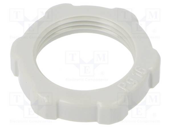 OBO BETTERMANN OBO-2043165 Moer; PG16; polystyreen; Thk: 6mm; Sleutel: 30mm; lichtgrijs - 10 stuks