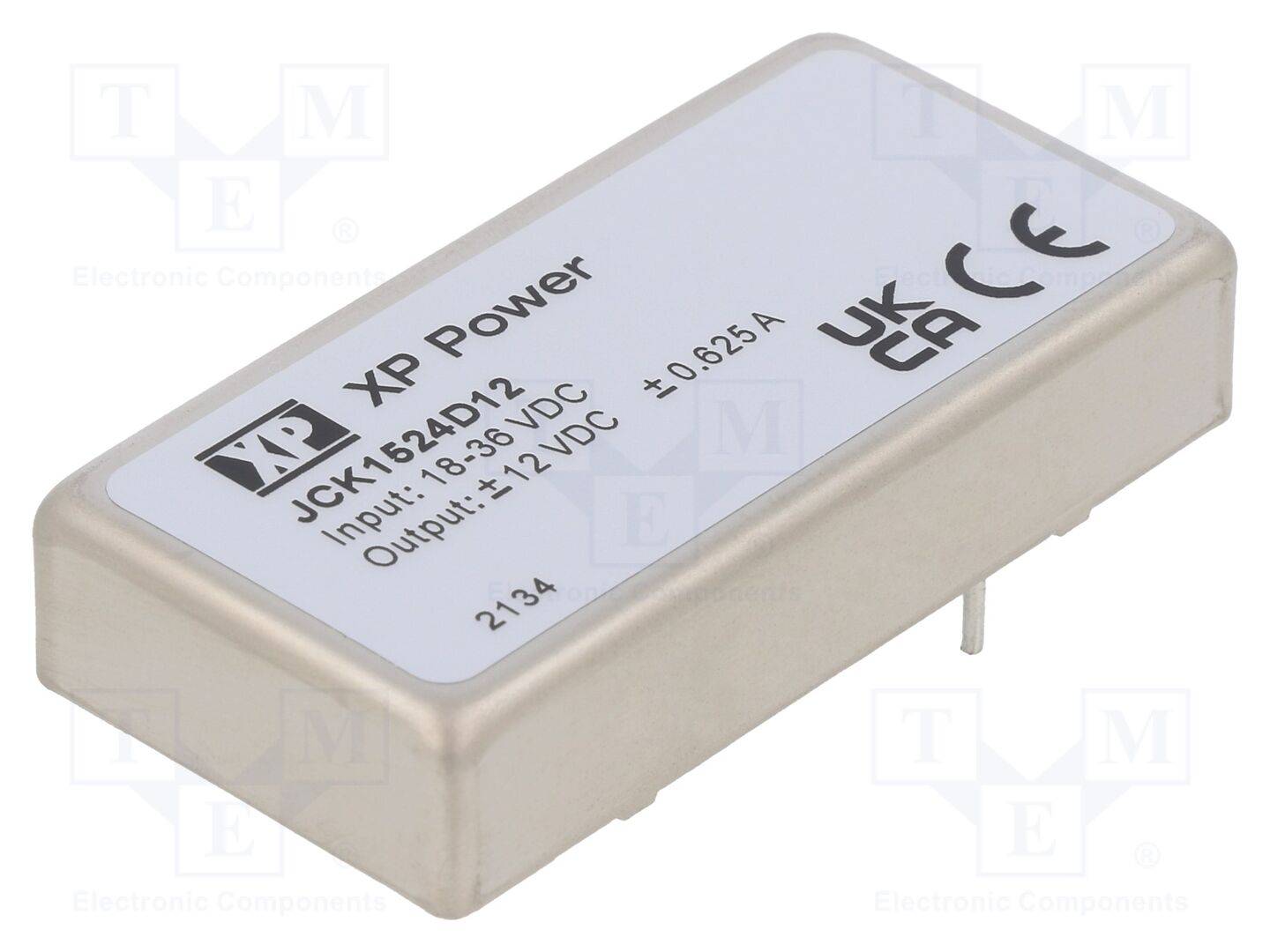 XP POWER JCK1524D12 Omvormer: DC/DC; 15W; Uin: 18÷36VDC; Uuit: 12VDC; Uuit2: -12VDC; THT - 1 stuk-0