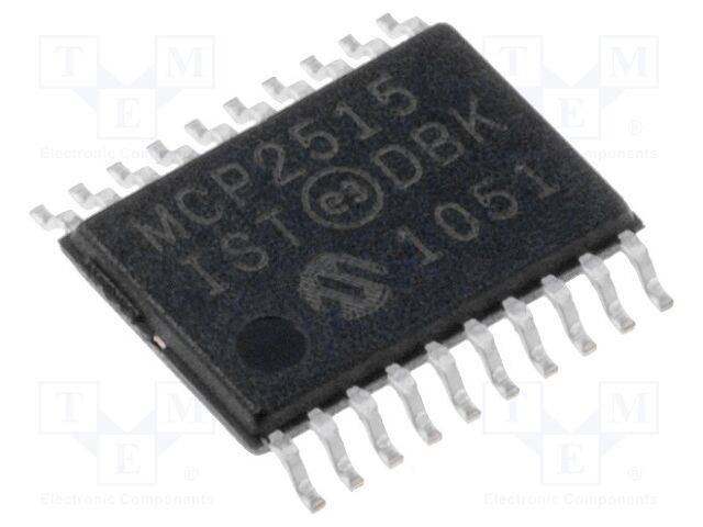 MICROCHIP TECHNOLOGY MCP2515-I/ST IC: controller CAN; 1Mbps; 2,7÷5,5VDC; TSSOP20; -40÷85°C; buis - 1 stuk-0