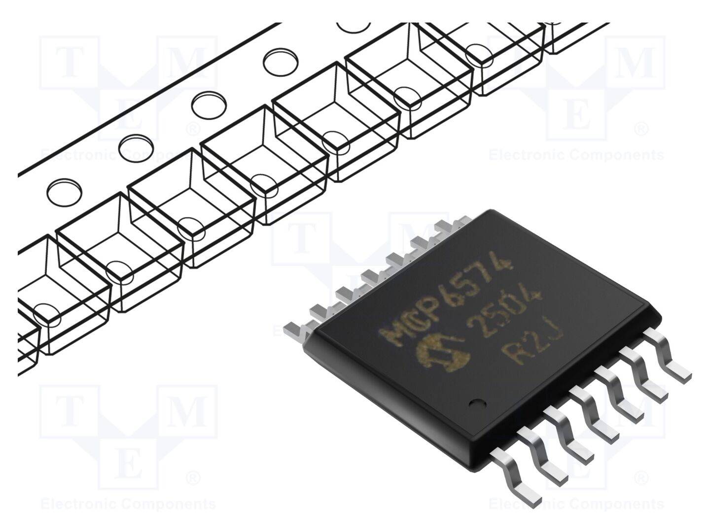 MICROCHIP TECHNOLOGY MCP6574T-E/ST IC: comparator; low-power; Cmp: 4; 40ns; 1,8÷5,5V; SMT; TSSOP14 - 1 stuk-0