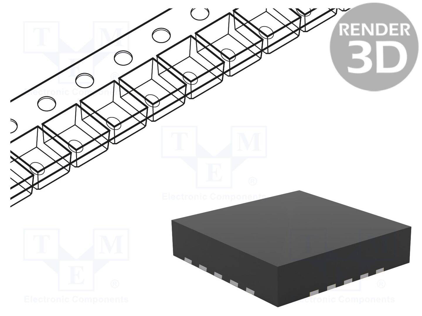 MICROCHIP TECHNOLOGY MCP4351-503E/ML IC: potmeters digital; SPI; 50kΩ; 8bit; QFN20; SMD; Ch: 4; buis - 1 stuk-0