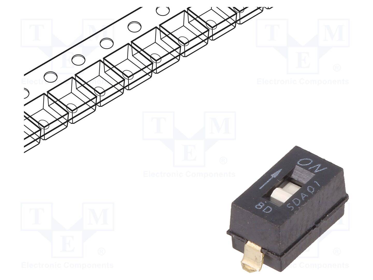 C&K SDA01H0SBR Schakelaar: DIP-SWITCH; Aantal secties: 1; OFF-ON; 0,025A/24VDC - 1 stuk-0