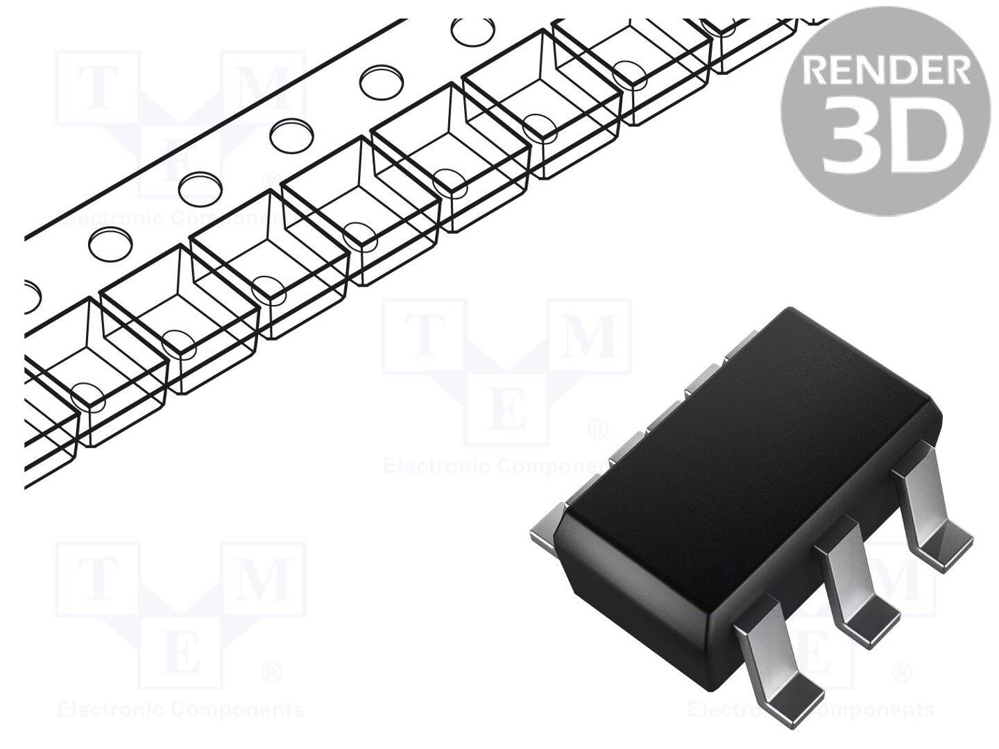 TEXAS INSTRUMENTS INA196AIDBVT IC: meetversterker; 500kHz; Ch: 1; 2,7÷18VDC; SOT23-5; 20V/V; 500uV - 1 stuk-0