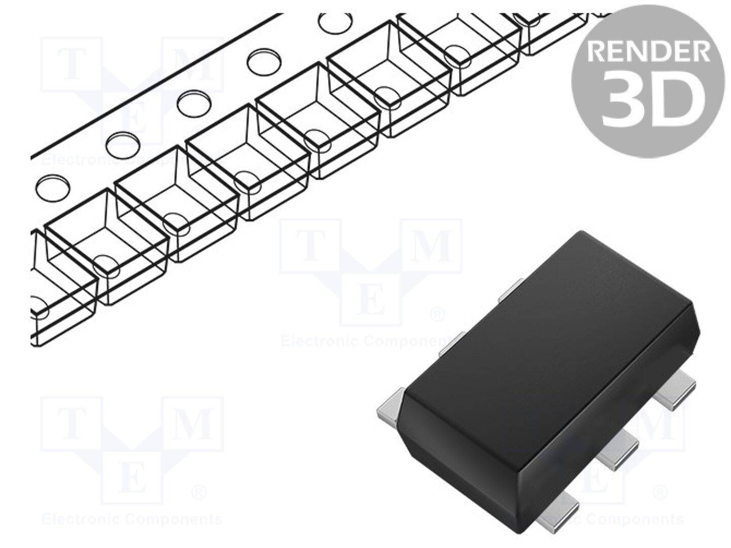 TEXAS INSTRUMENTS TMP1075NDRLR IC: temperatuursensor; -55÷125°C; SOT5X3-6; SMD; Nauwk: ±0,25°C - 1 stuk-0