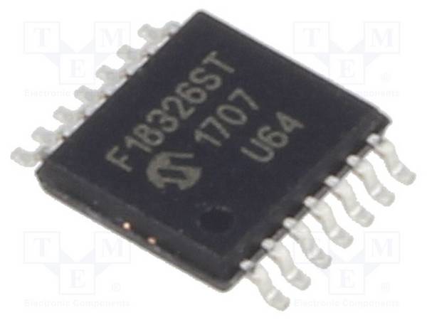 MICROCHIP TECHNOLOGY PIC16F18326-I/ST IC: microcontroller PIC; 26kB; 32MHz; 2,3÷5,5VDC; SMD; TSSOP14 - 1 stuk