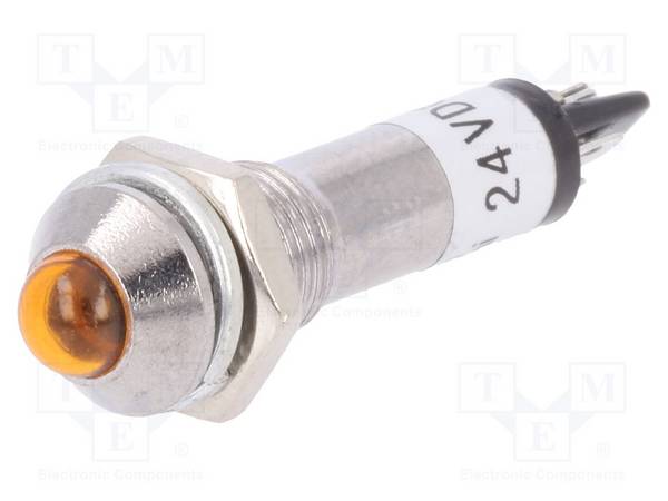 NINIGI IND8-24O-A Controlelampje: LED; bol; oranje; 24VDC; Ø8,2mm; IP40; solderen - 5 stuks