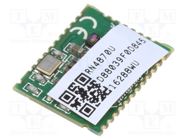 MICROCHIP TECHNOLOGY RN4870U-V/RM118 Module: Bluetooth Low Energy; Bluetooth: 4.2,5.0,BLE; 0dBm; SMD - 1 stuk