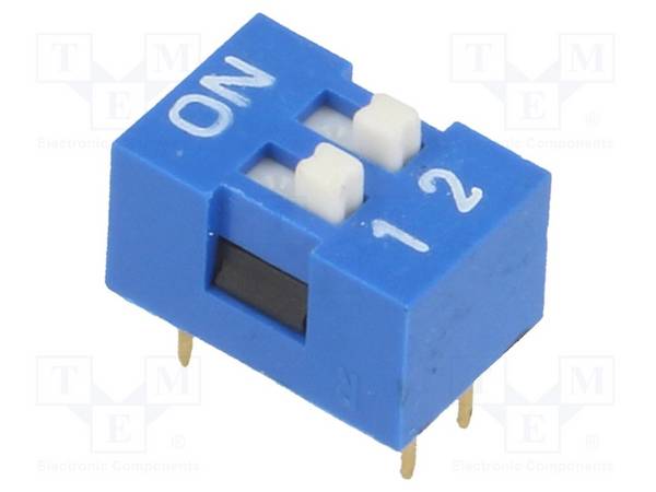 NINIGI DS-02 Schakelaar: DIP-SWITCH; Aantal secties: 2; ON-OFF; 0,05A/12VDC - 2 stuks