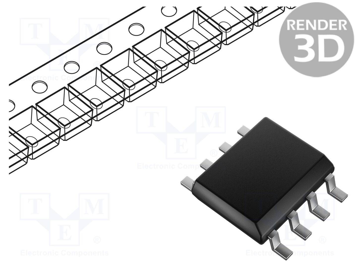 TEXAS INSTRUMENTS INA282AIDR IC: meetversterker; 10kHz; Ch: 1; 2,7÷18VDC; SO8; 50V/V; 70uV - 1 stuk-0