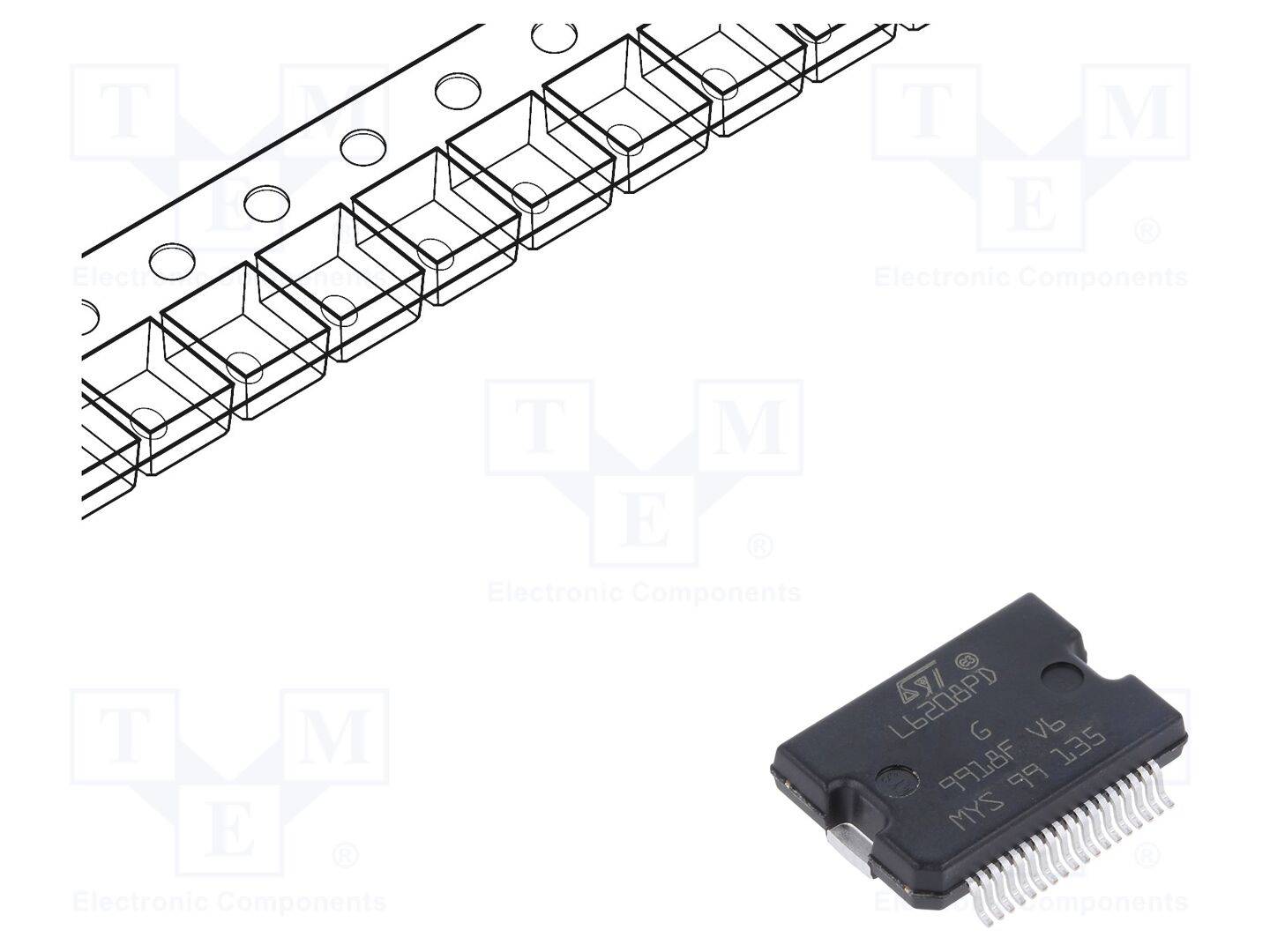 STMicroelectronics L6208PD013TR IC: driver; H brug; stappenmotorcontroller; PowerSO36; 2,8A; Ch: 4 - 1 stuk-0