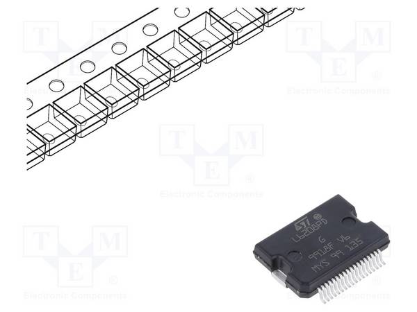 STMicroelectronics L6208PD013TR IC: driver; H brug; stappenmotorcontroller; PowerSO36; 2,8A; Ch: 4 - 1 stuk
