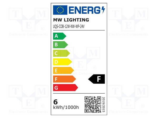 POS UQS-COB12WNWWP24-5 COB ledstrip; neutraal wit; LED/m: 480; 12mm; IP65; 180°; 12W/m - 1 meter