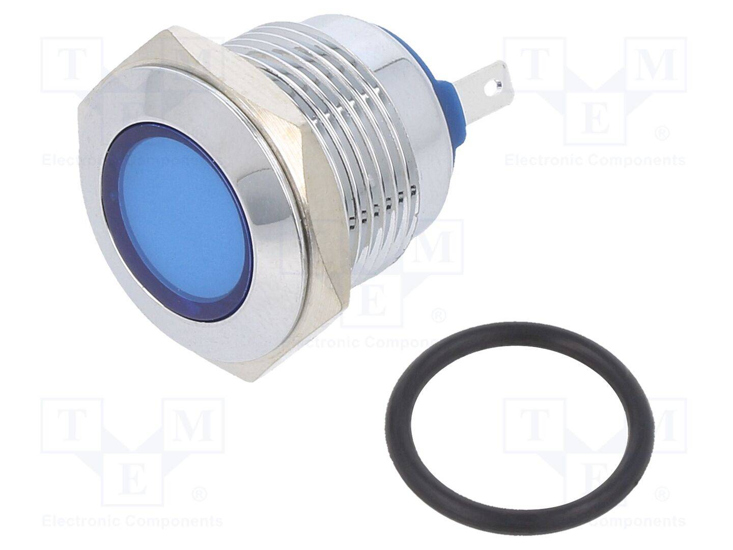 NINIGI IND16-24B-C Controlelampje: LED; plat; blauw; 24VDC; 24VAC; Ø16mm; connectoren - 1 stuk-0