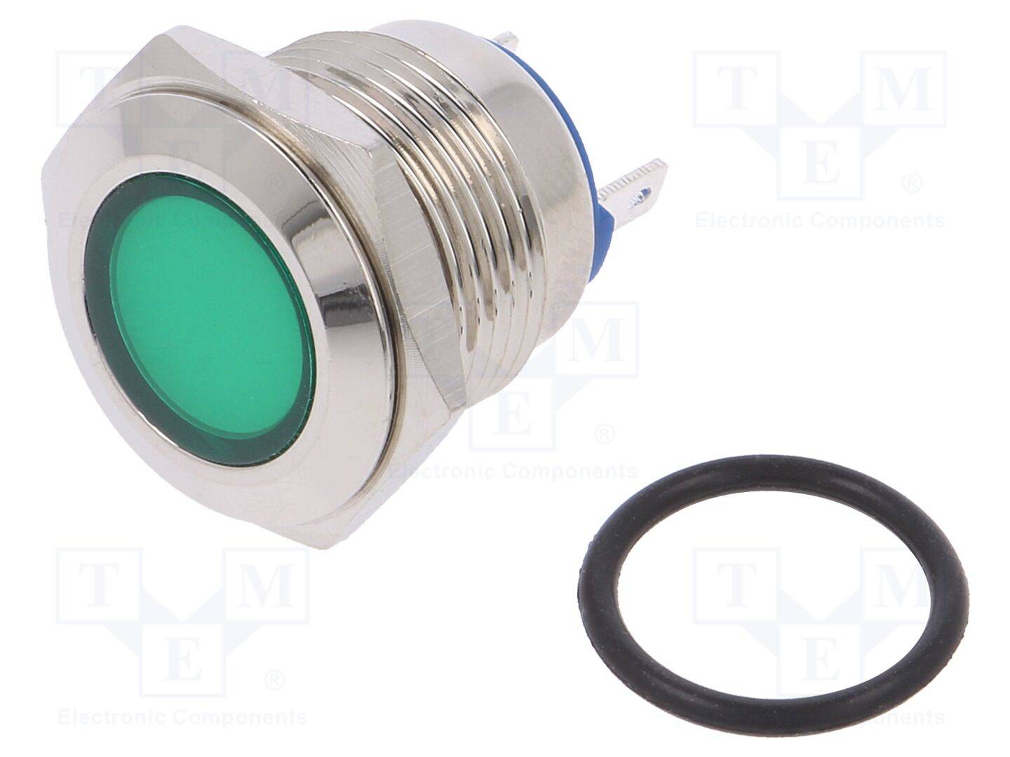 NINIGI IND16-24G-C Controlelampje: LED; plat; groen; 24VDC; 24VAC; Ø16mm; connectoren - 1 stuk-0