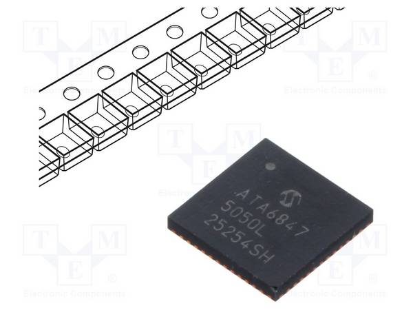 MICROCHIP TECHNOLOGY ATA6847T5050LHZWXV IC: driver; system basis chip SBC; VQFN48; 5V; 3÷42VDC - 1 stuk