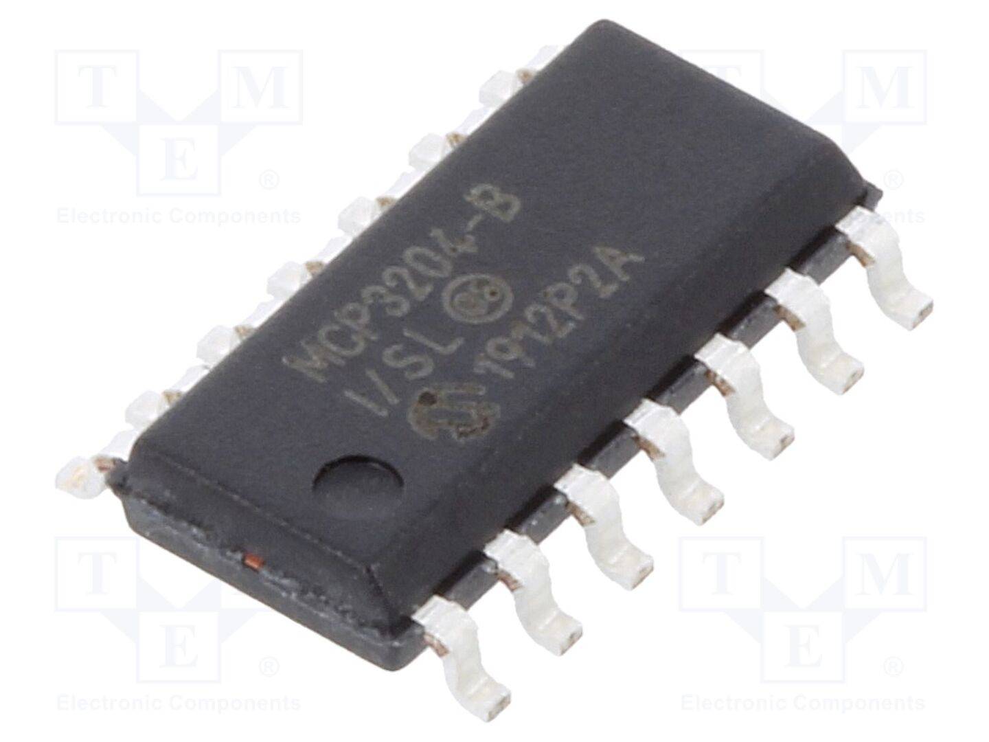 MICROCHIP TECHNOLOGY MCP3204-BI/SL IC: omvormer A/D; Ch: 4; 12bit; 100ksps; 2,7÷5,5V; SO14; buis - 1 stuk-0