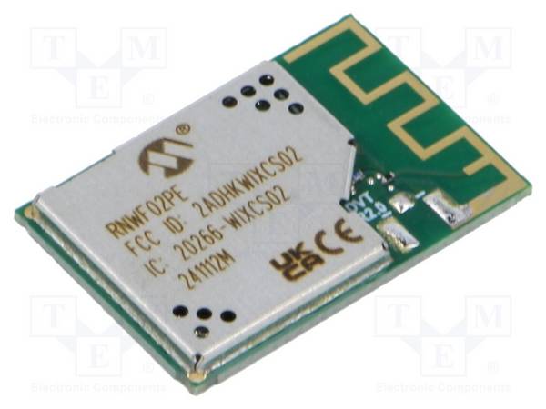 MICROCHIP TECHNOLOGY RNWF02PE-I/100 Module: WiFi; 19dBm; IEEE 802.11b/g/n; 54Mbps; 2,412÷2,427GHz - 1 stuk
