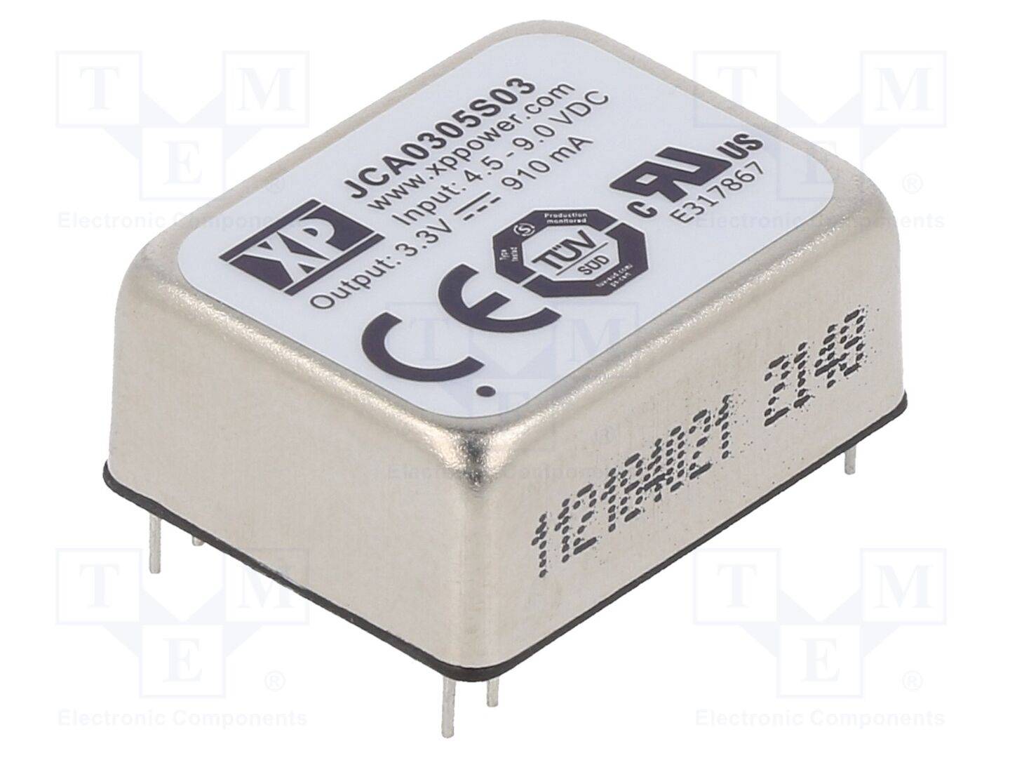 XP POWER JCA0305S03 Omvormer: DC/DC; 3W; Uin: 4,5÷9VDC; Uuit: 3,3VDC; Iuit: 910mA; THT - 1 stuk-0