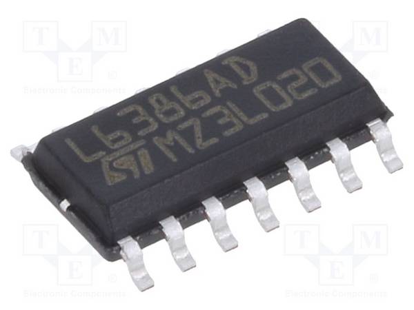 STMicroelectronics L6386AD IC: driver; push-pull; SO14; 0,4A; 580V; Ch: 2; 400kHz; Uvoed: 17V - 1 stuk