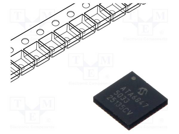 MICROCHIP TECHNOLOGY ATA6847T5033HNHXVA IC: driver; system basis chip SBC; VQFN40; 3,3V,5V; 3÷42VDC - 1 stuk