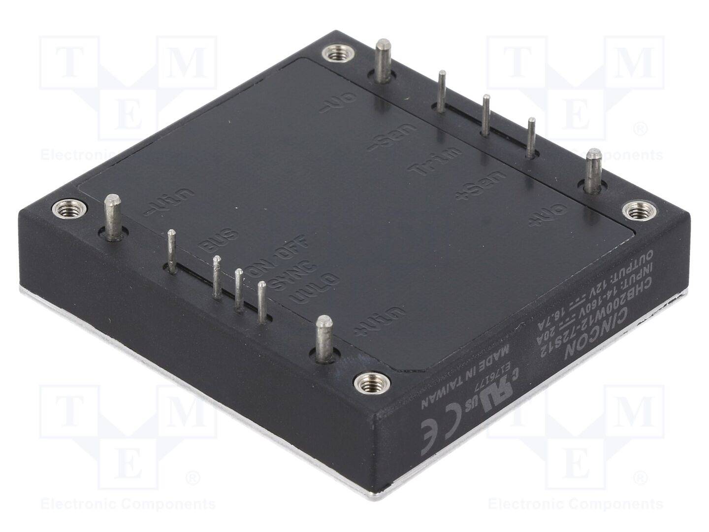 CINCON CHB200W12-72S12 Omvormer: DC/DC; 200W; Uin: 14÷160VDC; Uuit: 12VDC; Iuit: 16,7A; THT - 1 stuk-0