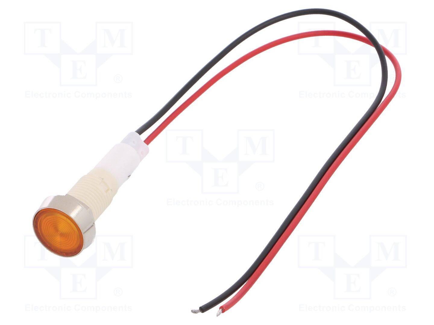 NINIGI IND10P-12Y-W Controlelampje: LED; plat; geel; 12VDC; 12VAC; Ø10mm; draden; 200mm - 1 stuk-0