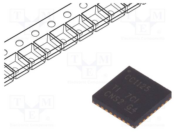 TEXAS INSTRUMENTS CC1125RHBT IC: transceiver RF; 2÷3,6VDC; SPI; SMD; VQFN32; 256BRAM,4kBROM - 1 stuk