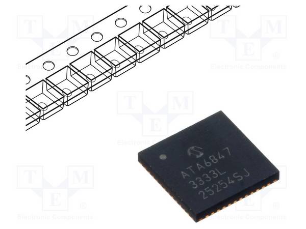MICROCHIP TECHNOLOGY ATA6847T3333LHZWXV IC: driver; system basis chip SBC; VQFN48; 3,3V; 3÷42VDC - 1 stuk