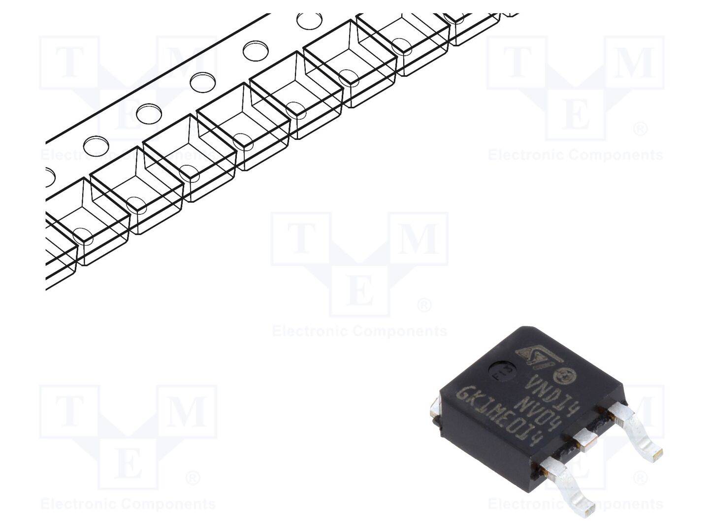 STMicroelectronics VND14NV04TR-E IC: power switch; low-side; 12A; Ch: 1; SMD; DPAK - 1 stuk-0