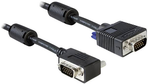 Delock 83173 VGA-kabel VGA Aansluitkabel VGA-stekker 15-polig, VGA-stekker 15-polig 2.00 m Zwart Schroefbaar