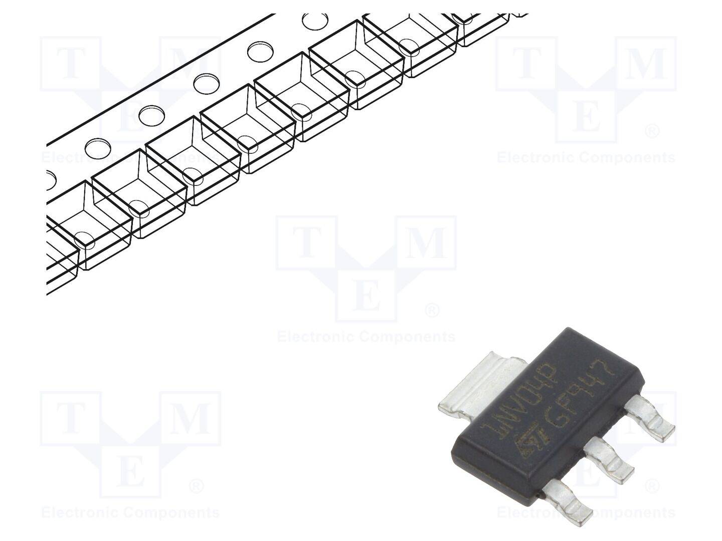 STMicroelectronics VNN1NV04PTR-E IC: power switch; low-side; 1,7A; Ch: 1; SMD; SOT223; -40÷150°C - 1 stuk-0