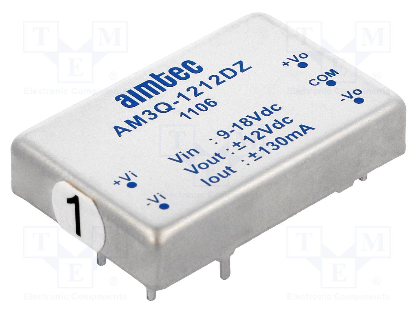 AIMTEC AM3Q-1212DZ Omvormer: DC/DC; 3W; Uin: 9÷18VDC; Uuit: 12VDC; Uuit2: -12VDC; AM3Q-Z - 1 stuk-0