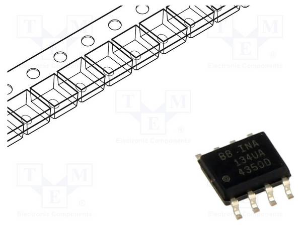 TEXAS INSTRUMENTS INA134UA/2K5 IC: differentiële versterker; 3,1MHz; Ch: 1; ±4÷18VDC,8÷36VDC; SO8 - 1 stuk