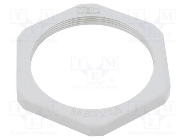 OBO BETTERMANN OBO-2048973 Moer; M63; polyamide; Thk: 8mm; Sleutel: 75mm; lichtgrijs; Spoed: 1,5 - 5 stuks