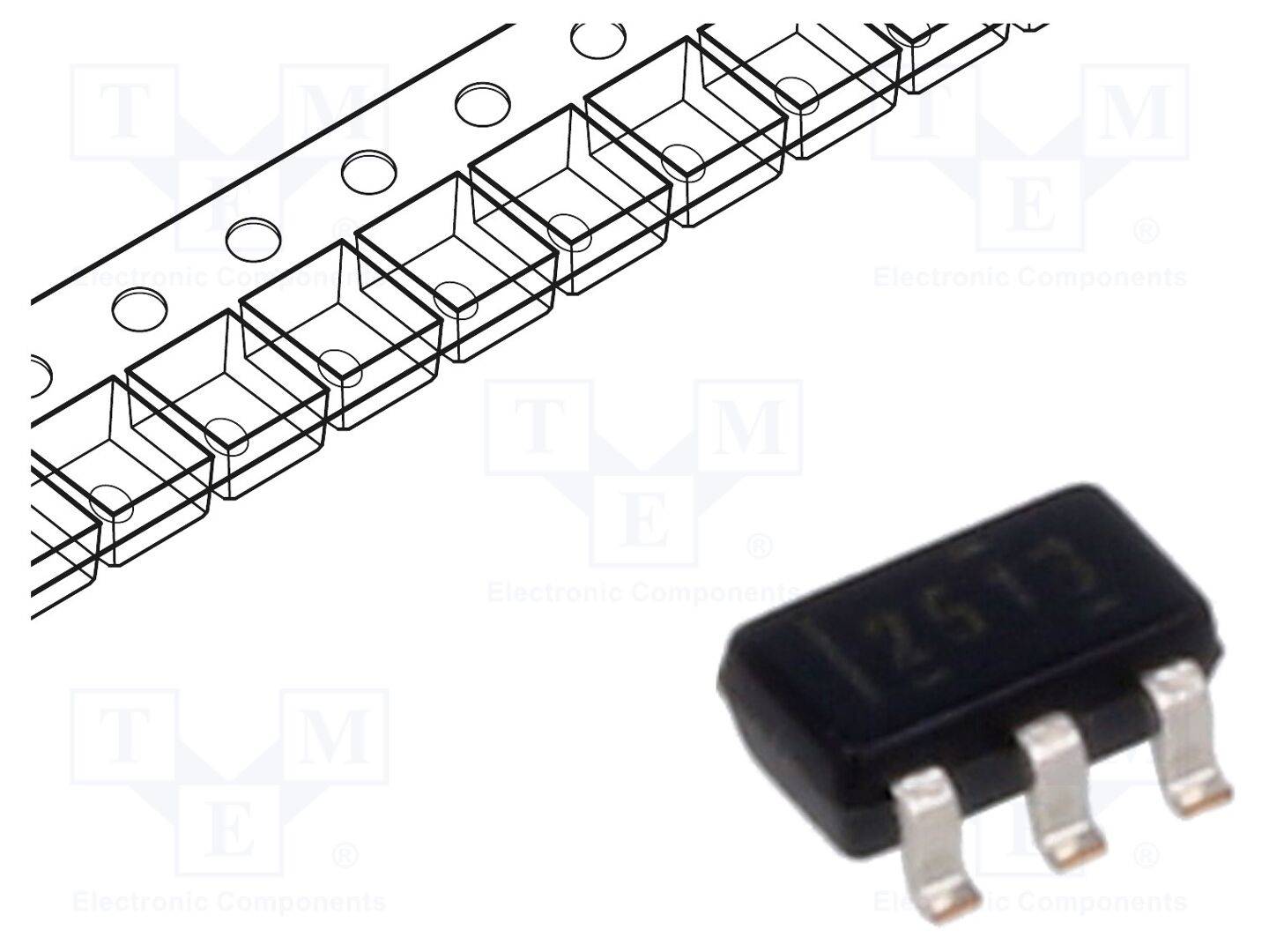 TEXAS INSTRUMENTS TPS2513DBVR IC: power switch; USB switch; 0,01A; Ch: 2; SMD; SOT23-6; rol,band - 1 stuk-0