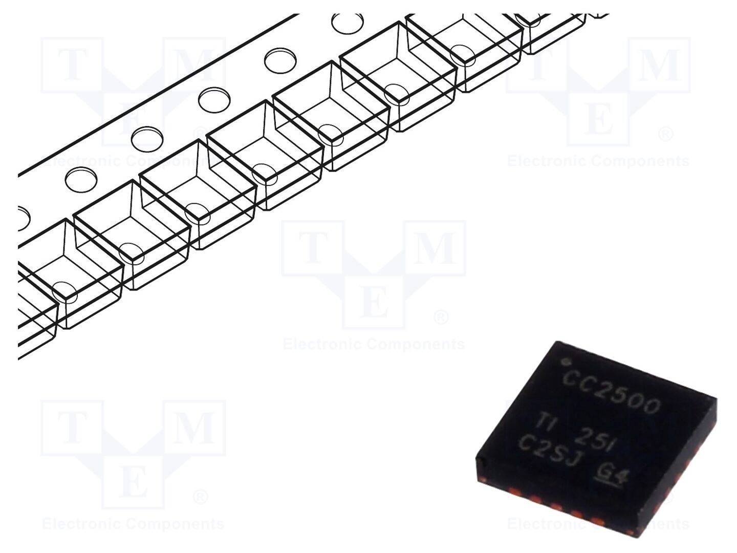 TEXAS INSTRUMENTS CC2500RGPR IC: transceiver RF; SPI; VQFN20; -40÷85°C; 1,8÷3,6VDC; 2,4GHz; ISM - 1 stuk-0