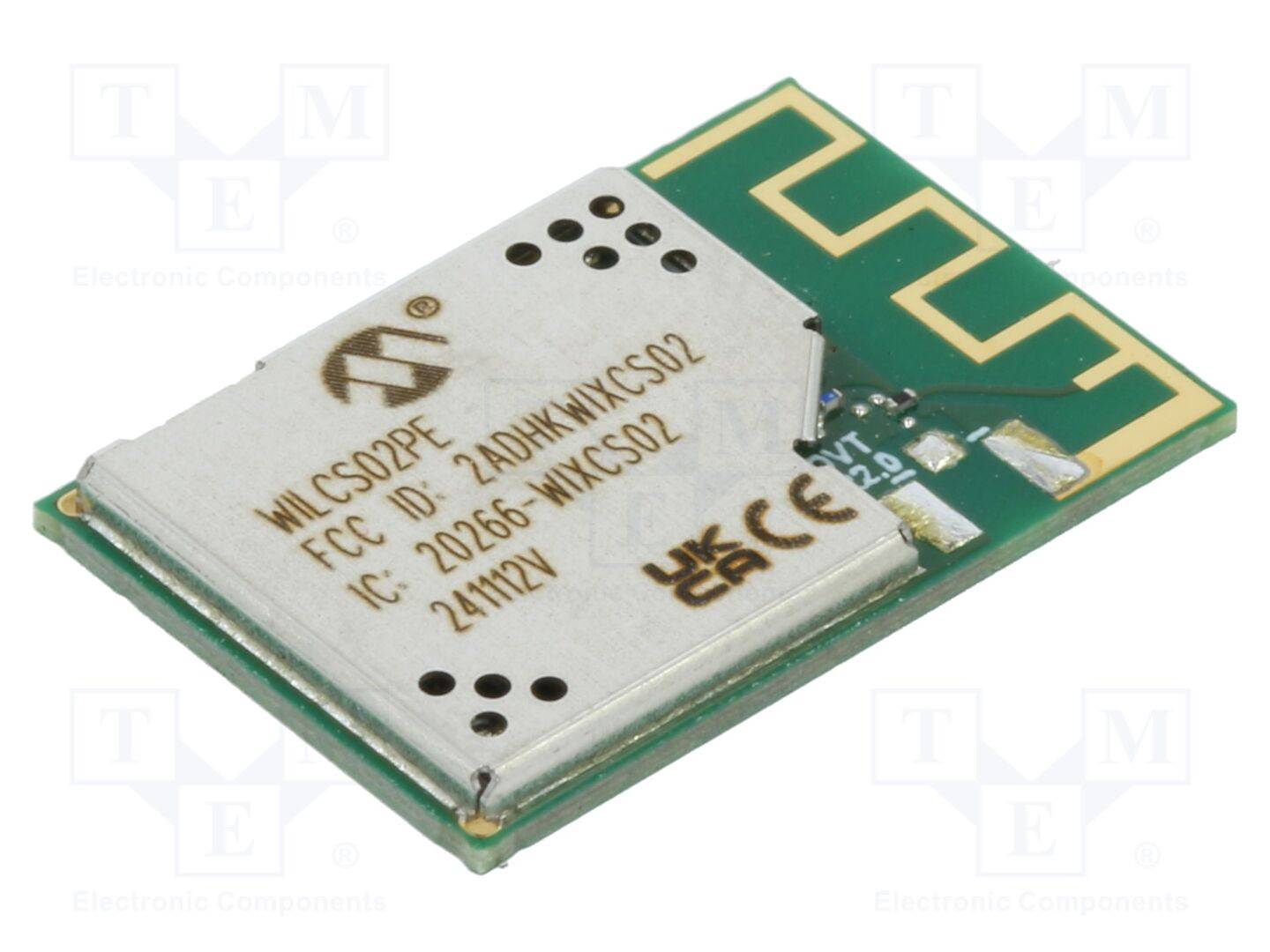 MICROCHIP TECHNOLOGY WILCS02PE-I/100 Module: WiFi; 19dBm; IEEE 802.11b/g/n; SDIO,SPI; 54Mbps; tray - 1 stuk-0
