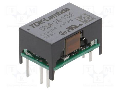 TDK-LAMBDA CCG6-24-12DF Omvormer: DC/DC; 6W; Uin: 9÷36VDC; Uuit: 12VDC; Uuit2: -12VDC; THT - 1 stuk