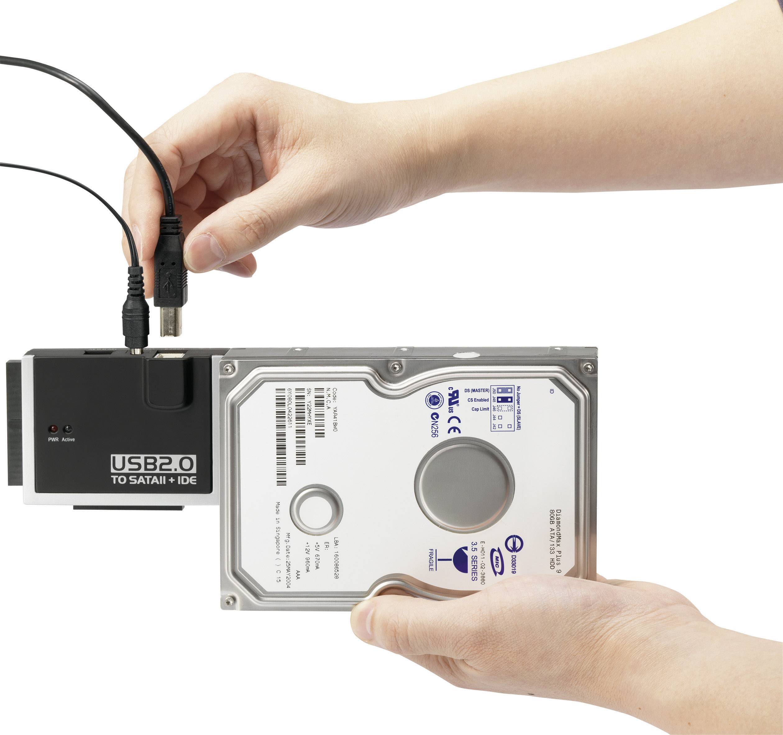 USB 2.0 Converter [1x USB-A 2.0 stekker - 1x IDE-bus 40-polig, IDE-bus 44-polig, SATA-combi-stekker 15+7-polig] 0.90 m-4