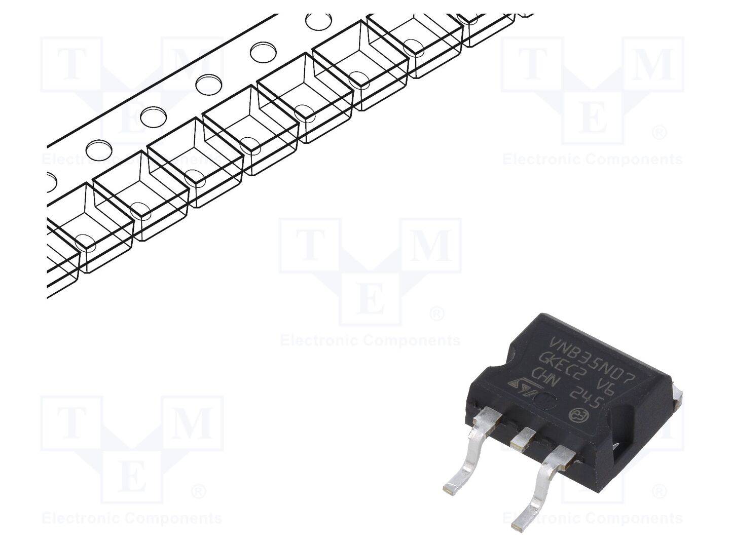 STMicroelectronics VNB35N07TR-E IC: power switch; low-side; 25A; Ch: 1; SMD; D2PAK - 1 stuk-0