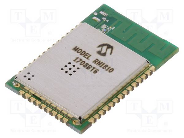 MICROCHIP TECHNOLOGY RN1810-I/RM110 Module: WiFi; 10dBm; IEEE 802.11b/g/n; UART; SMD; 27x18mm; 54Mbps - 1 stuk