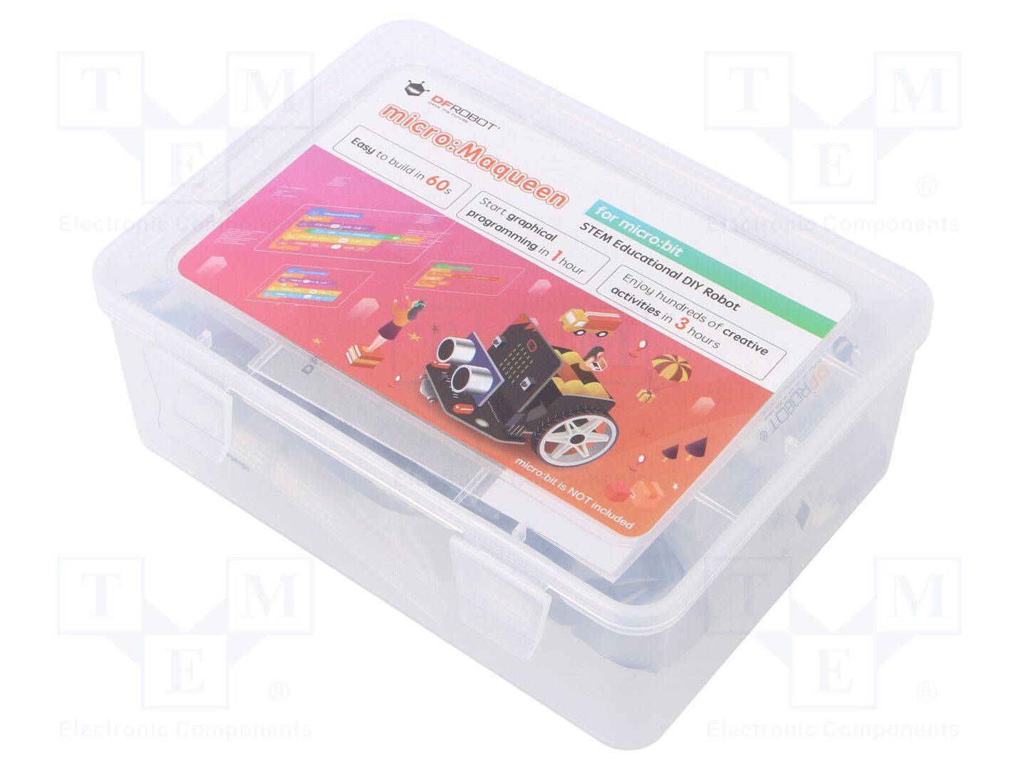 DFROBOT DF-ROB0148 Rollend chassis; 3,5÷5VDC; micro: bit; 81x85x44mm; Overbr: 150: 1 - 1 stuk-0