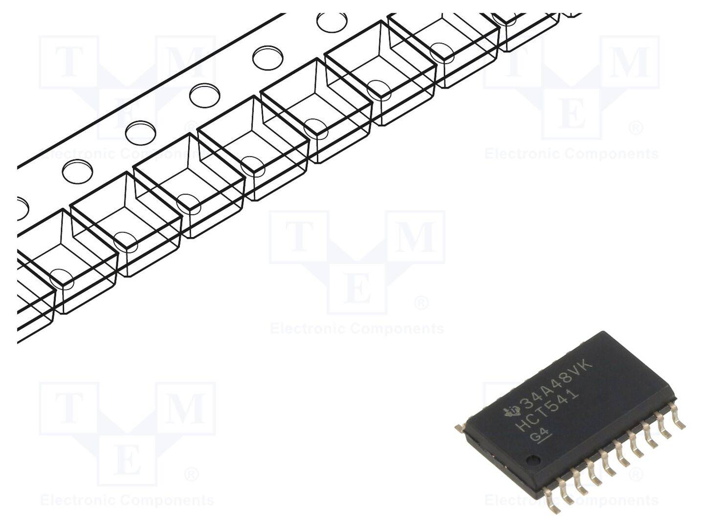 TEXAS INSTRUMENTS SN74HCT541DWR IC: digitaal; buffer,niet-inverterend,lijncontroller; Ch: 8; CMOS - 1 stuk-0