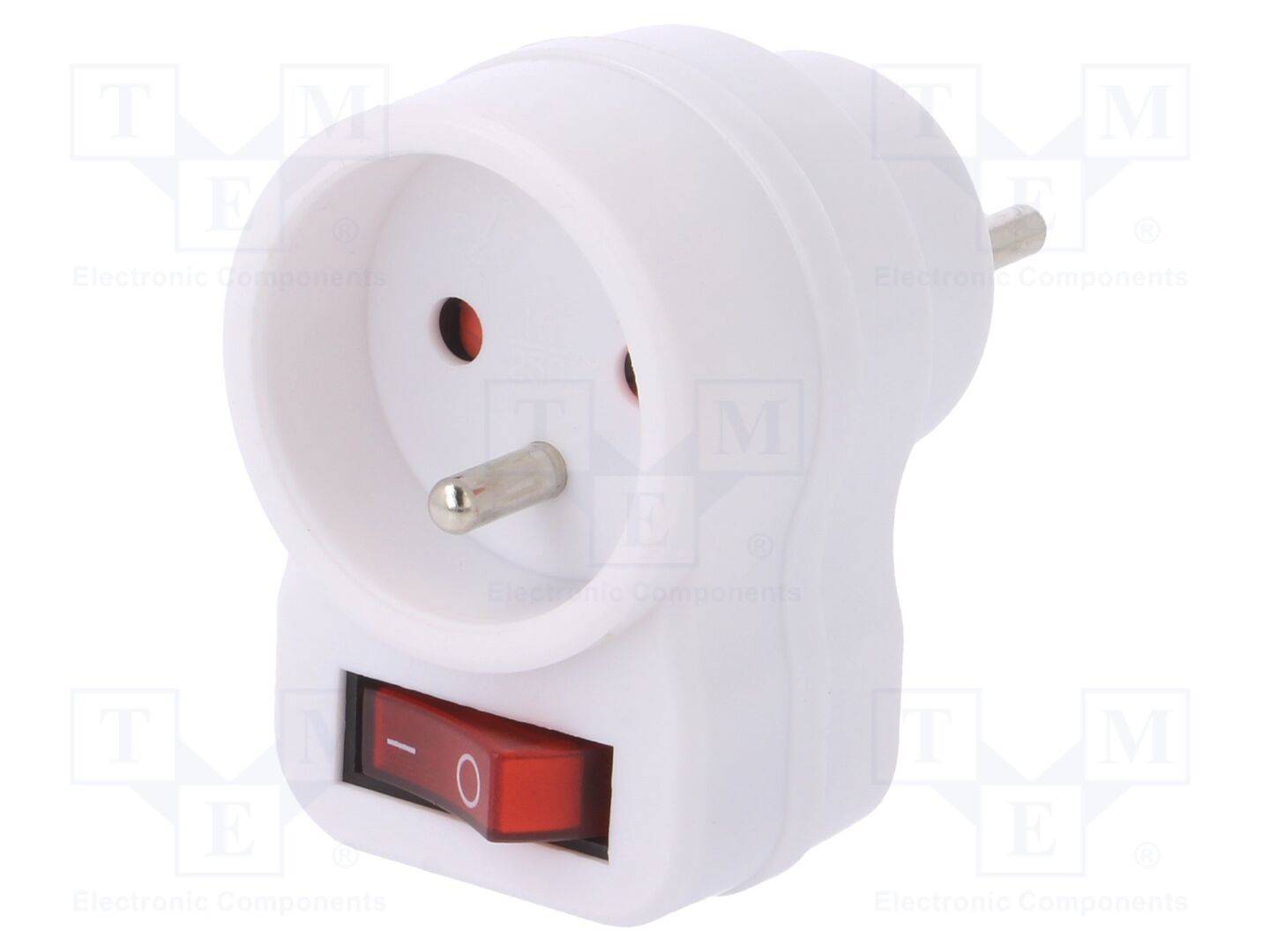 PLASTROL W-01145 Connector: AC-voeding; splitter; 2P+PE; 250VAC; 10A; wit - 1 stuk-0