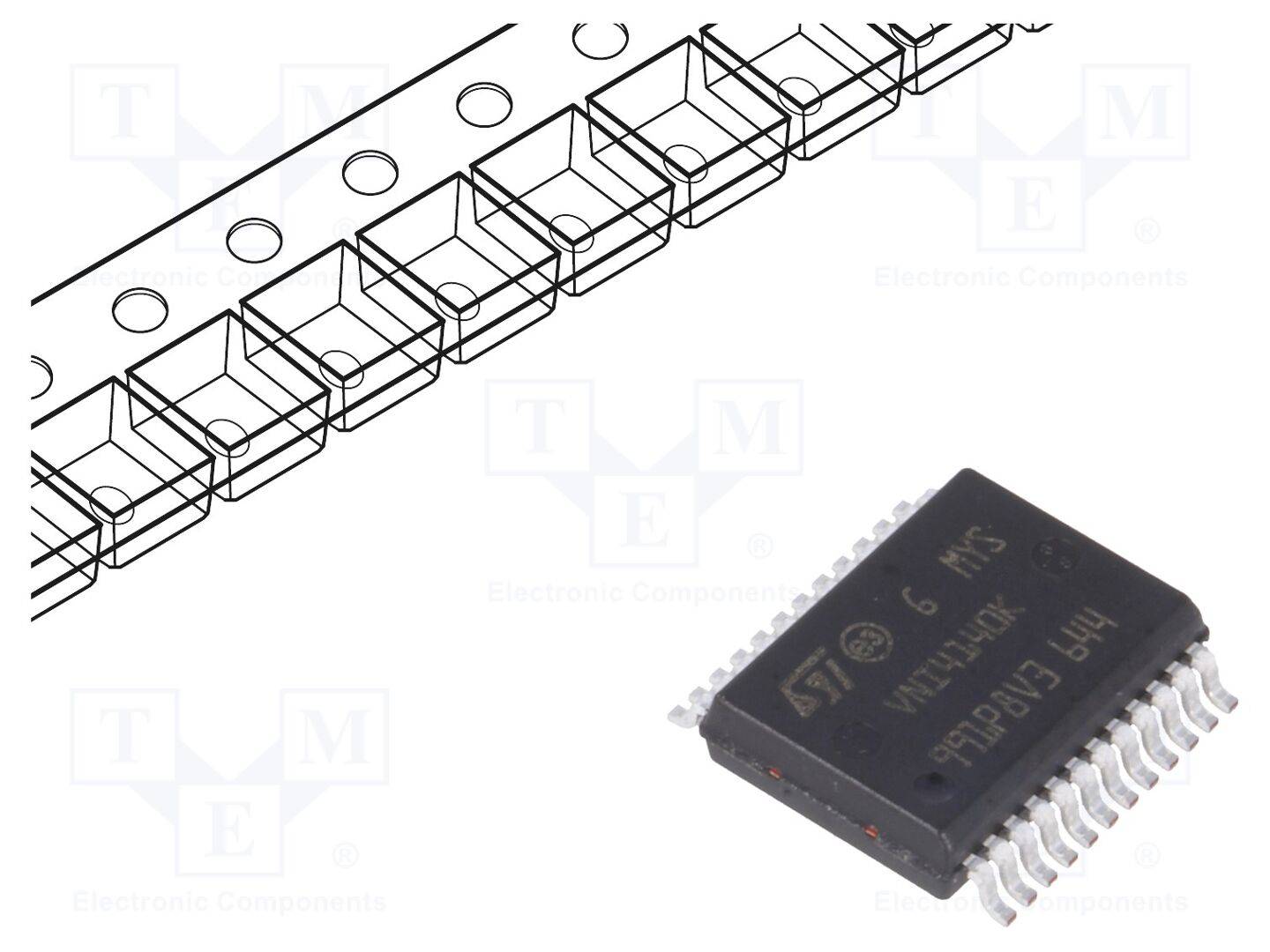 STMicroelectronics VNI4140K IC: power switch; high-side; 0,7A; Ch: 4; SMD; PowerSSO24; buis - 1 stuk-0