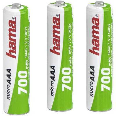 Hama HR03 Oplaadbare AAA batterij (potlood) NiMH 700 mAh 1.2 V 3 stuk(s)