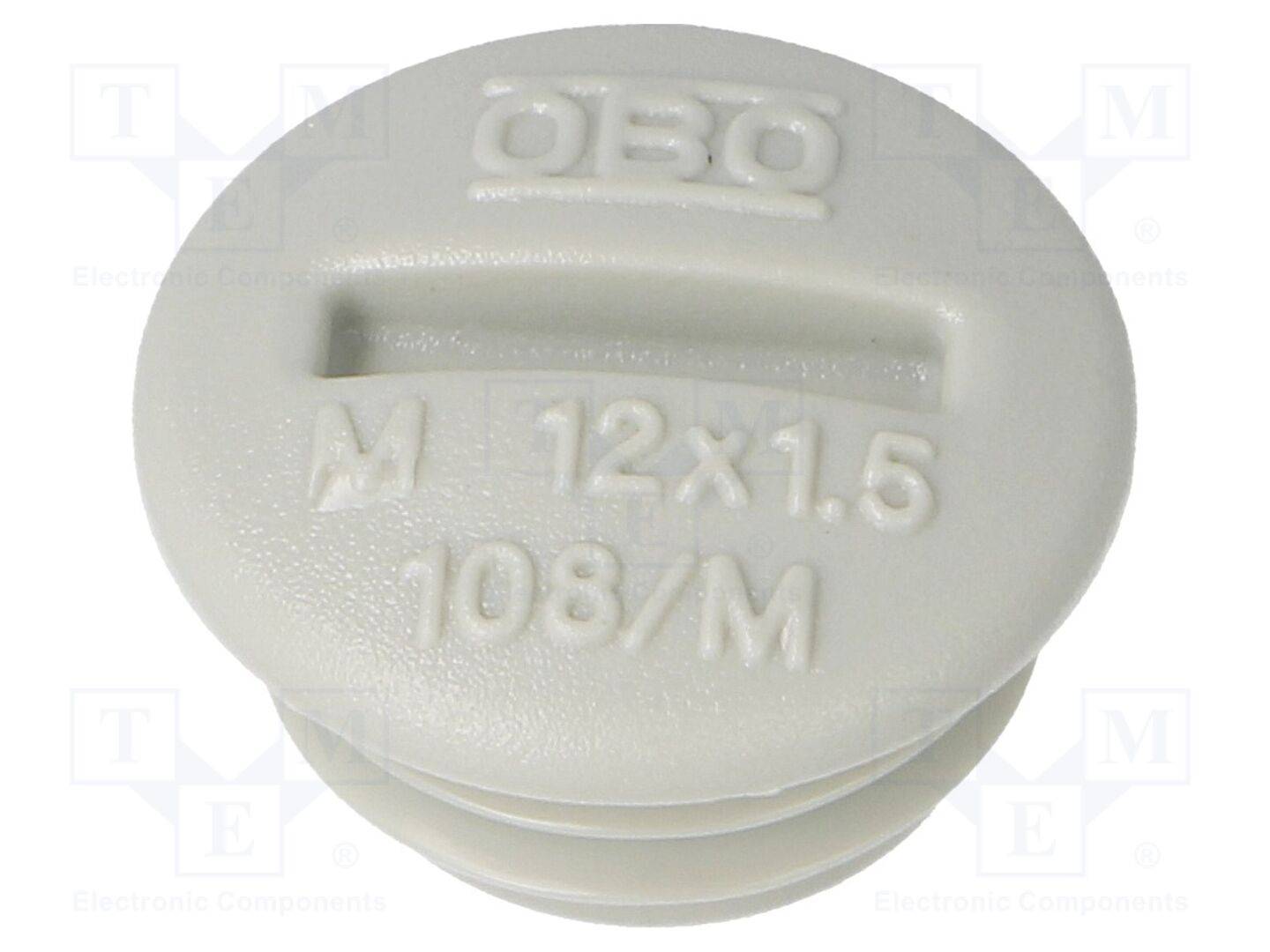 OBO BETTERMANN OBO-2033003 Stop; M12; 1,5; polystyreen; lichtgrijs; 6mm - 10 stuks-0