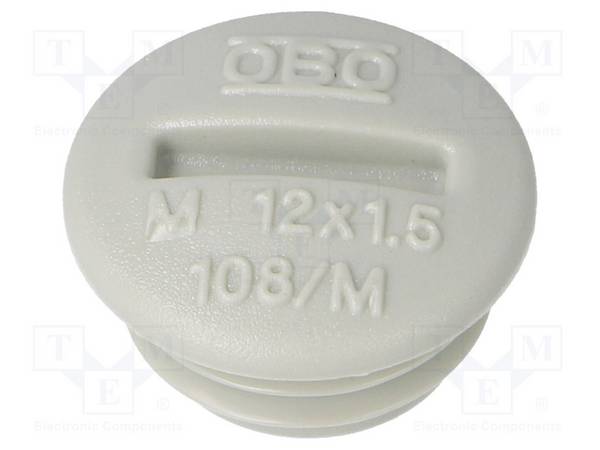OBO BETTERMANN OBO-2033003 Stop; M12; 1,5; polystyreen; lichtgrijs; 6mm - 10 stuks